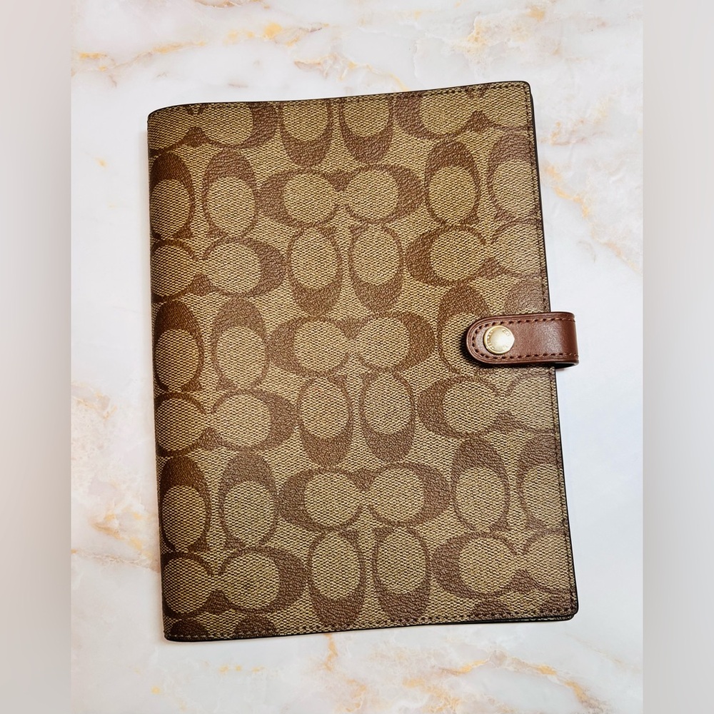 COACH NOTEBOOK In Brown Signature Canvas